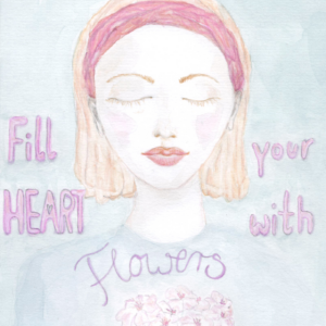 Postkarte "Fill your heart with flowers"