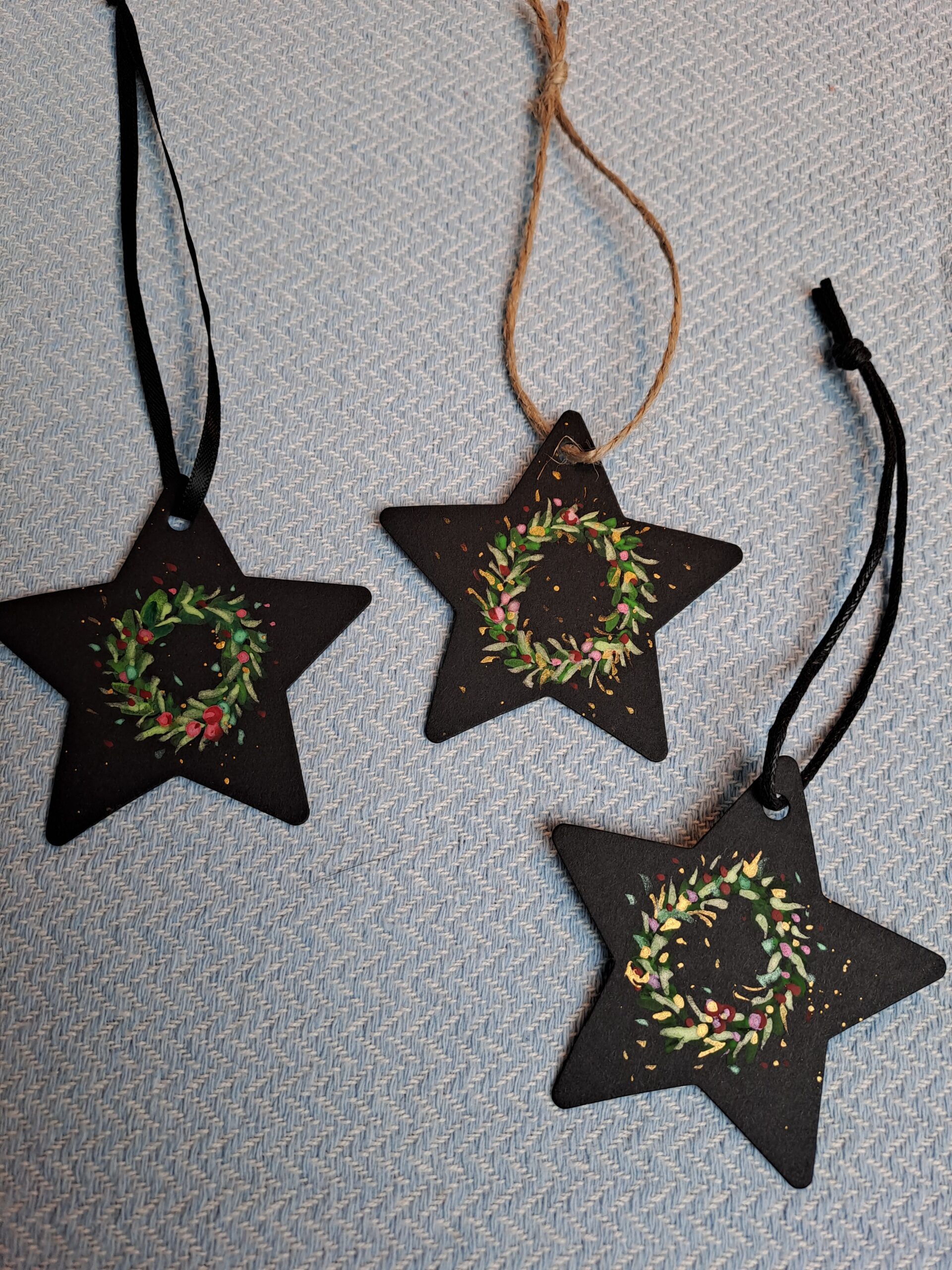 Geschenkanhänger "Kranz" - 3er-Pack